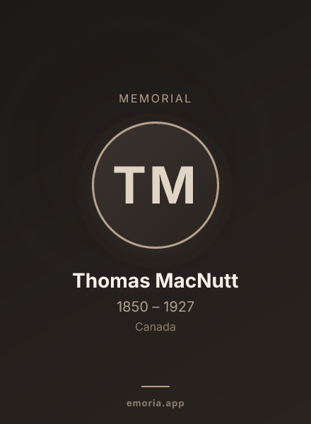 Memorial portrait of Thomas MacNutt