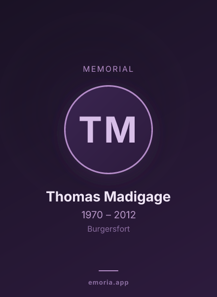 Memorial portrait of Thomas Madigage