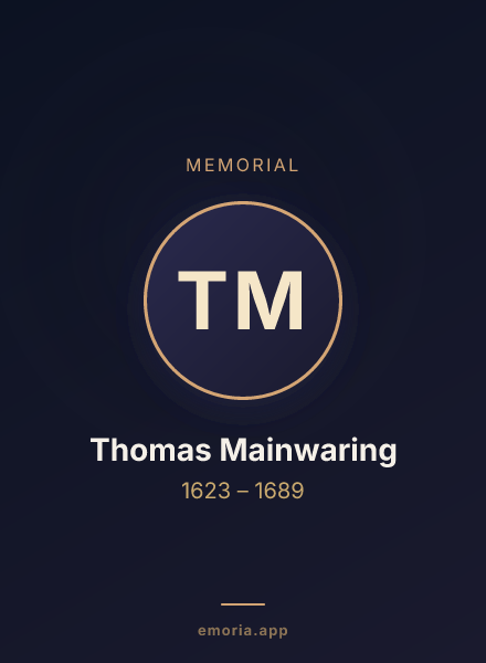 Memorial portrait of Thomas Mainwaring