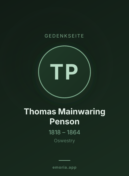 Gedenkportrait von Thomas Mainwaring Penson
