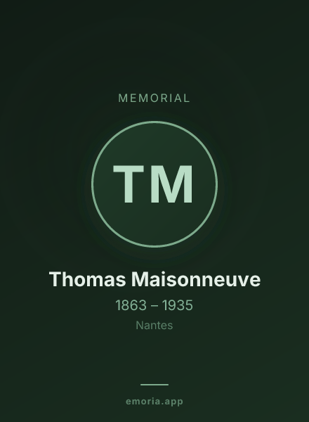 Memorial portrait of Thomas Maisonneuve