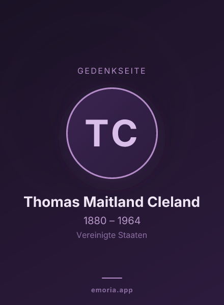 Gedenkportrait von Thomas Maitland Cleland