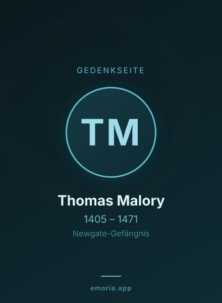 Gedenkportrait von Thomas Malory
