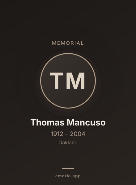 Memorial portrait of Thomas Mancuso
