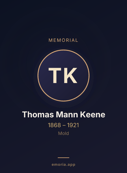 Memorial portrait of Thomas Mann Keene