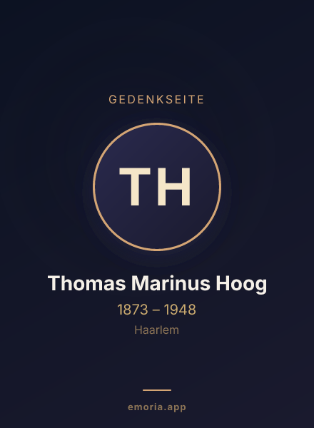 Gedenkportrait von Thomas Marinus Hoog