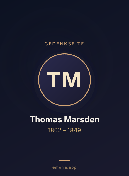 Gedenkportrait von Thomas Marsden