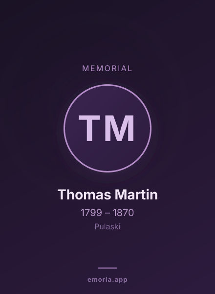 Memorial portrait of Thomas Martin