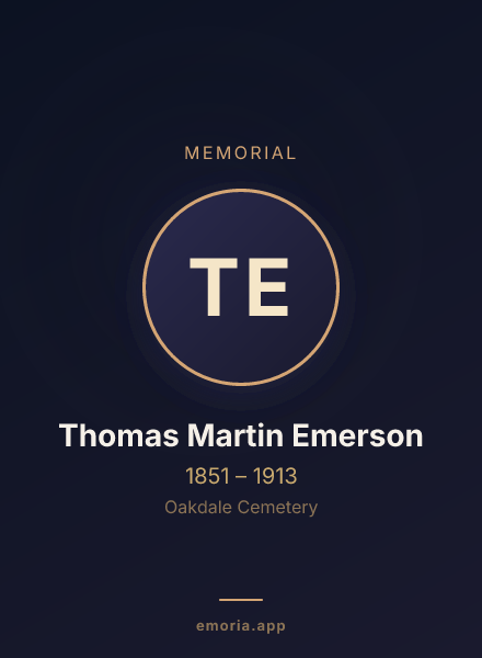 Memorial portrait of Thomas Martin Emerson
