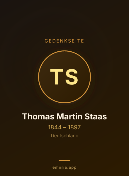 Gedenkportrait von Thomas Martin Staas