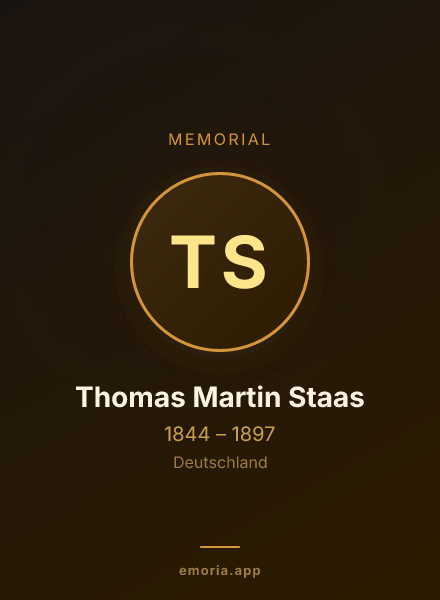 Memorial portrait of Thomas Martin Staas