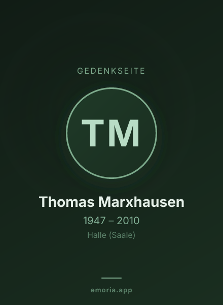Gedenkportrait von Thomas Marxhausen