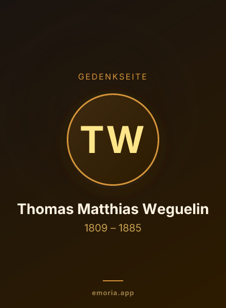 Gedenkportrait von Thomas Matthias Weguelin