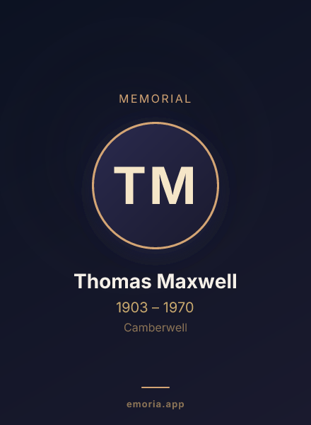 Memorial portrait of Thomas Maxwell
