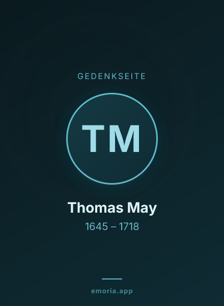 Gedenkportrait von Thomas May