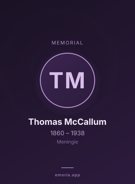 Memorial portrait of Thomas McCallum