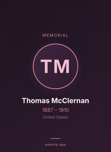 Memorial portrait of Thomas McClernan