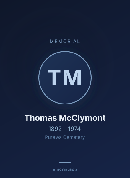 Memorial portrait of Thomas McClymont