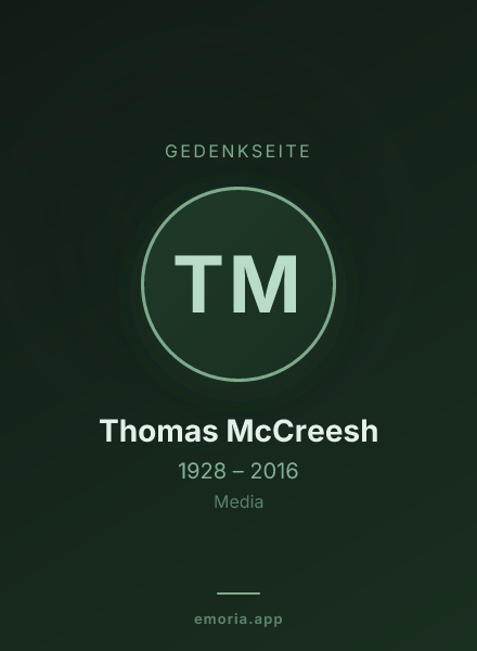 Gedenkportrait von Thomas McCreesh