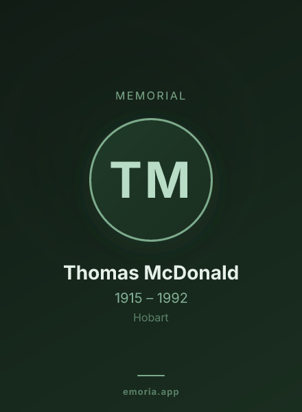 Memorial portrait of Thomas McDonald