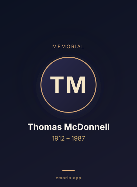 Memorial portrait of Thomas McDonnell