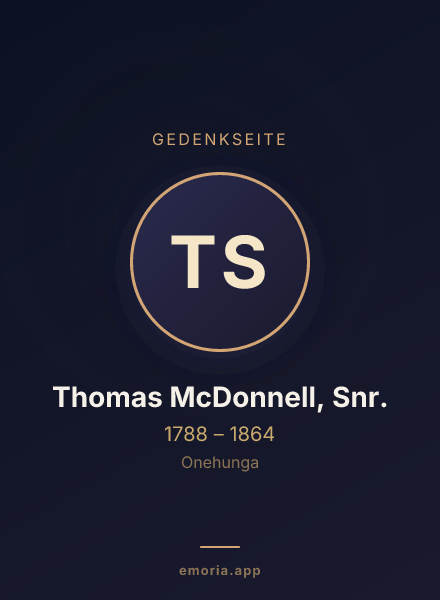 Gedenkportrait von Thomas McDonnell, Snr.