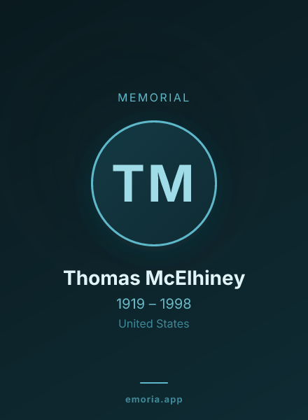Memorial portrait of Thomas McElhiney