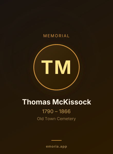 Memorial portrait of Thomas McKissock