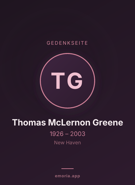 Gedenkportrait von Thomas McLernon Greene