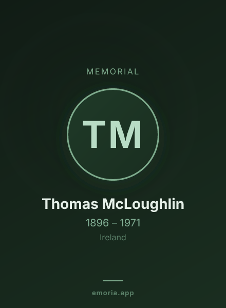 Memorial portrait of Thomas McLoughlin