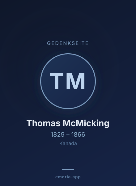 Gedenkportrait von Thomas McMicking