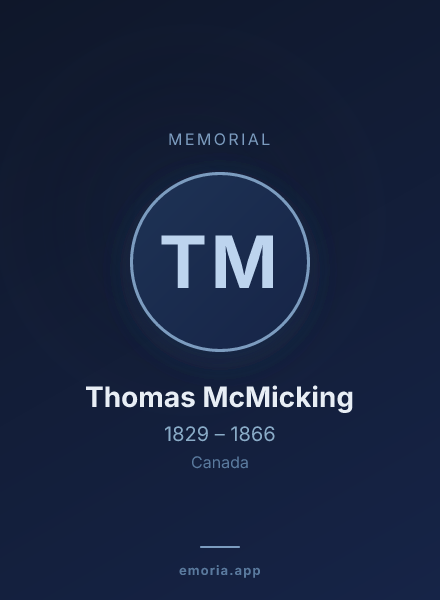 Memorial portrait of Thomas McMicking