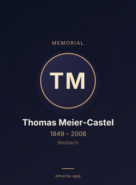 Memorial portrait of Thomas Meier-Castel