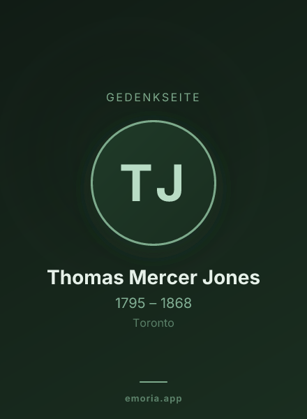 Gedenkportrait von Thomas Mercer Jones