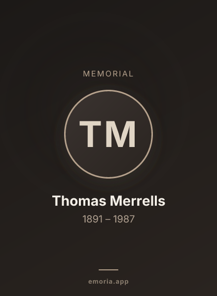 Memorial portrait of Thomas Merrells