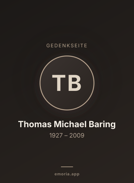 Gedenkportrait von Thomas Michael Baring