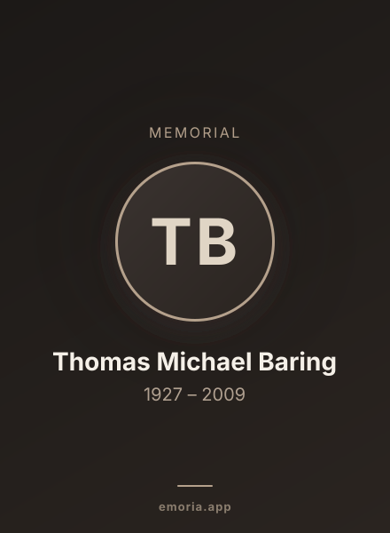 Memorial portrait of Thomas Michael Baring