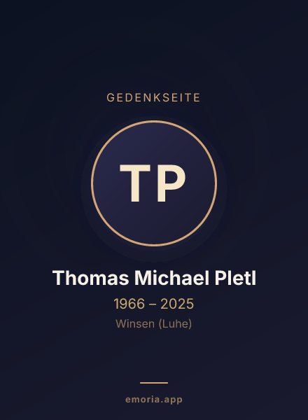 Gedenkportrait von Thomas Michael Pletl