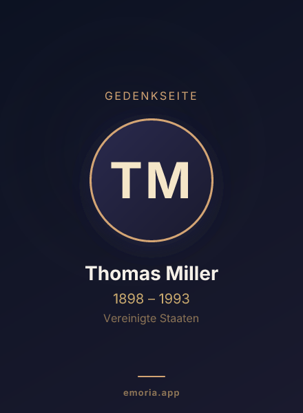 Gedenkportrait von Thomas Miller