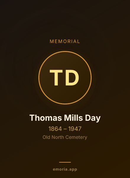 Memorial portrait of Thomas Mills Day