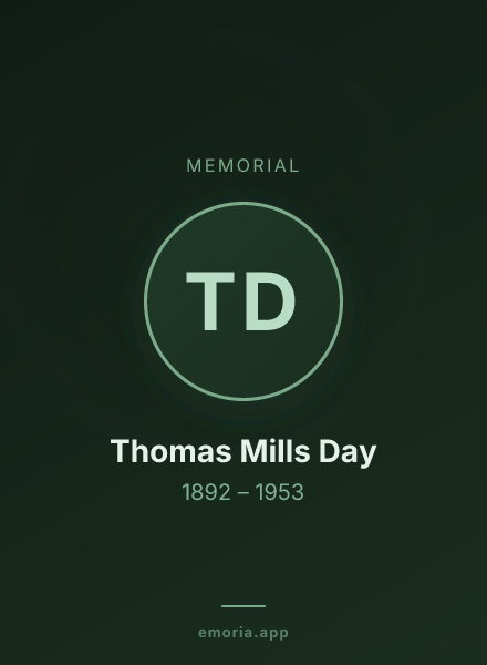 Memorial portrait of Thomas Mills Day