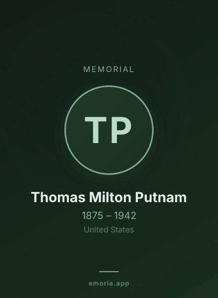 Memorial portrait of Thomas Milton Putnam