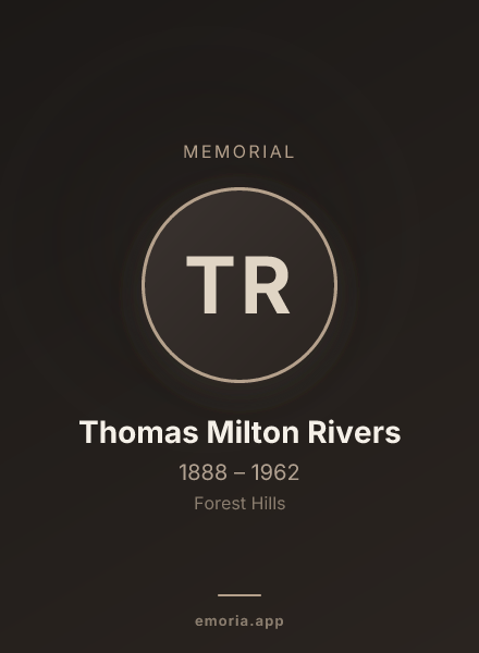 Memorial portrait of Thomas Milton Rivers