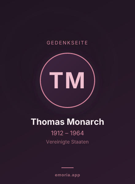 Gedenkportrait von Thomas Monarch