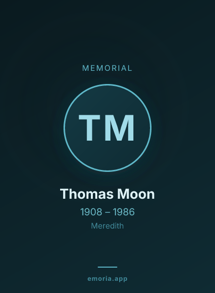 Memorial portrait of Thomas Moon