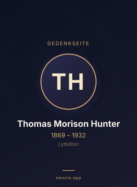 Gedenkportrait von Thomas Morison Hunter
