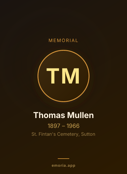 Memorial portrait of Thomas Mullen