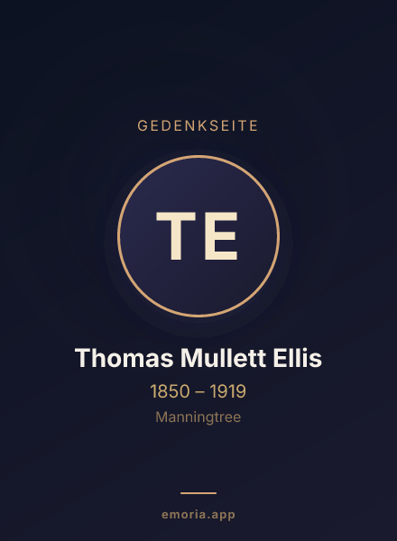Gedenkportrait von Thomas Mullett Ellis