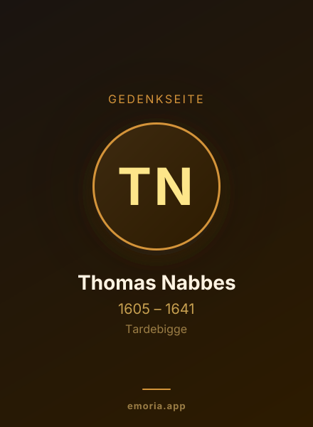 Gedenkportrait von Thomas Nabbes