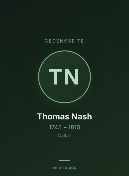 Gedenkportrait von Thomas Nash